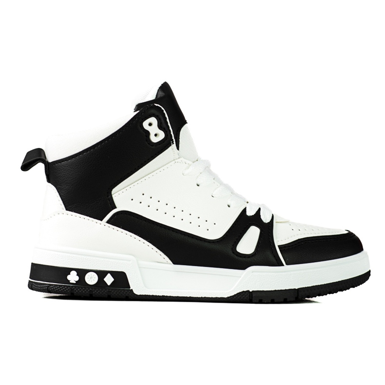 Shelovet tênis alto com cadarço preto e branco