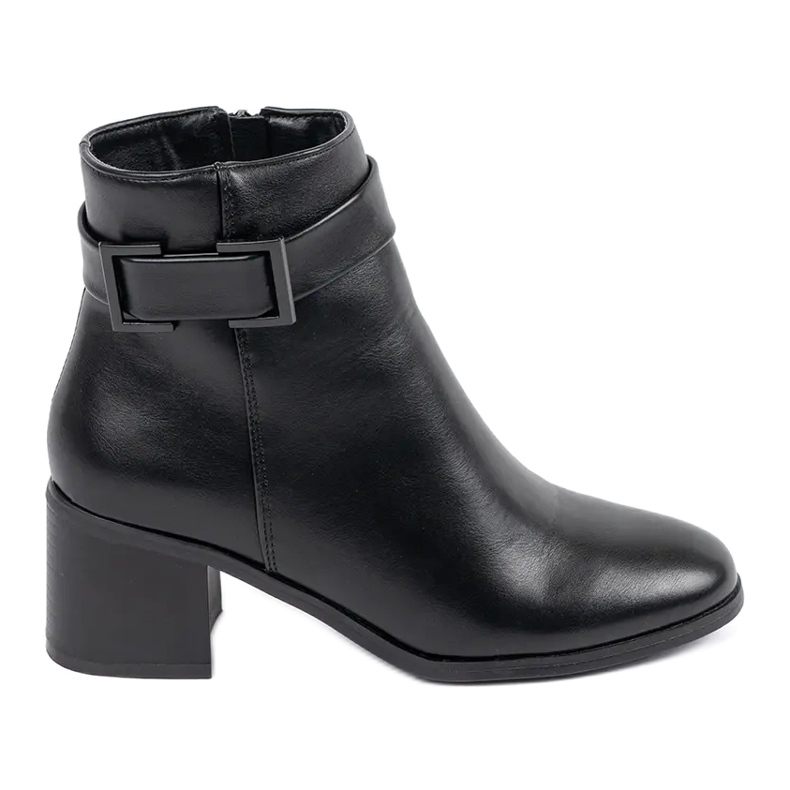 Botas femininas clássicas Shelovet pretas em um poste baixo preto