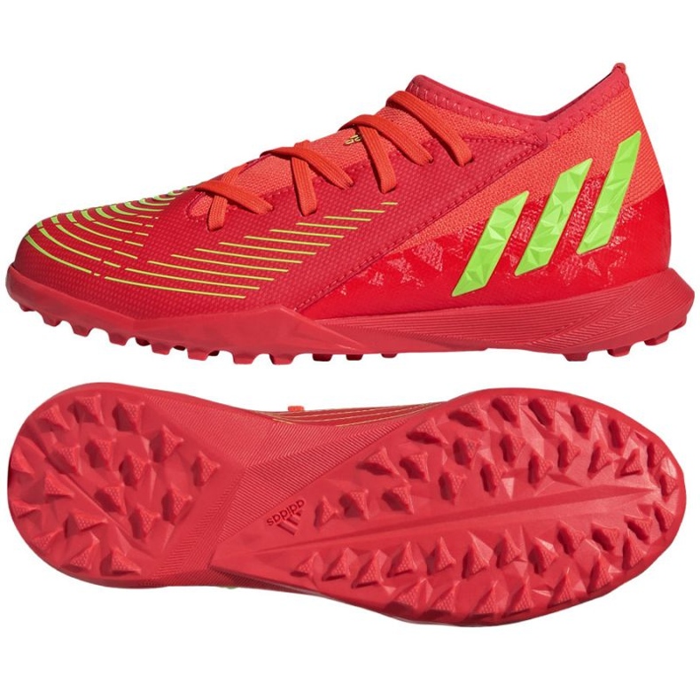 Tênis Adidas Predator Edge.3 Tf Jr GV8503 vermelho laranjas e tintos