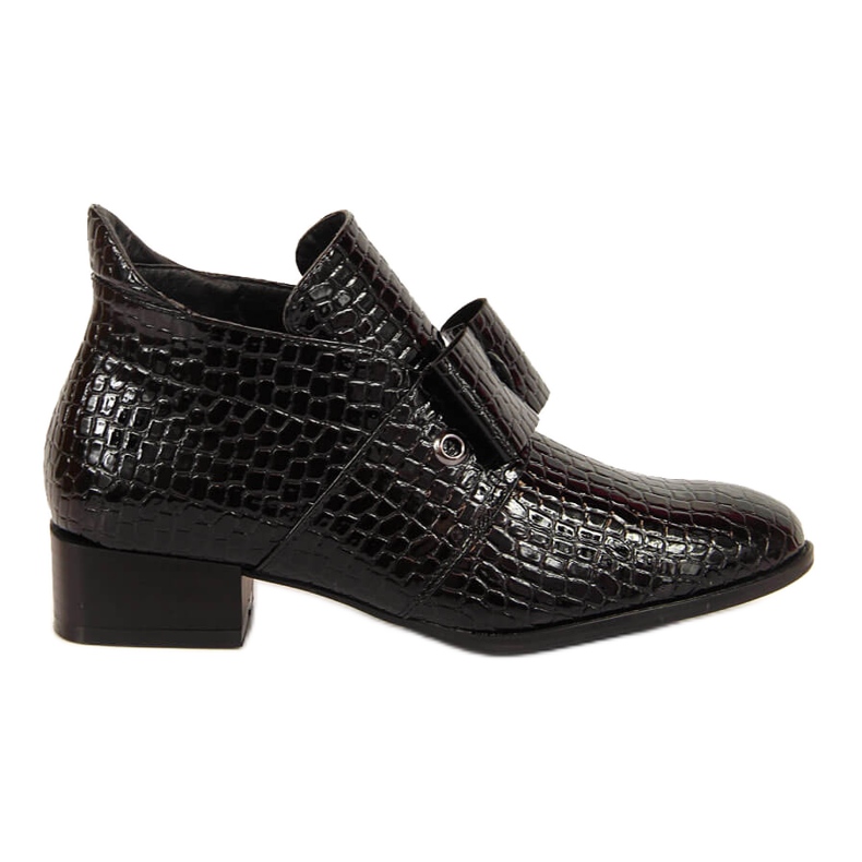 Botas de mulher Botas Jodhpur com laço Potocki preto lacado