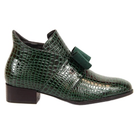 Botas de mulher Botas Jodhpur com laço Potocki verde lacado Botas de mulher Botas Jodhpur com laço Potocki verde lacado