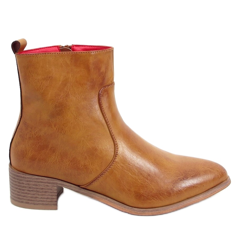 Bota de salto baixo Bellona Camel castanho