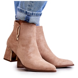 PS1 Botas de camurça em poste com decoração Erine bege PS1 Botas de camurça em poste com decoração Erine bege