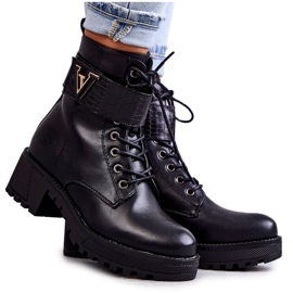 PG1 Botas de couro com Ramsey preto aquecimento com zíper