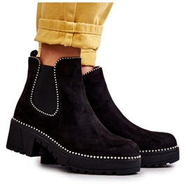 PG1 Botas Afaries de mulher pretas com tachas preto