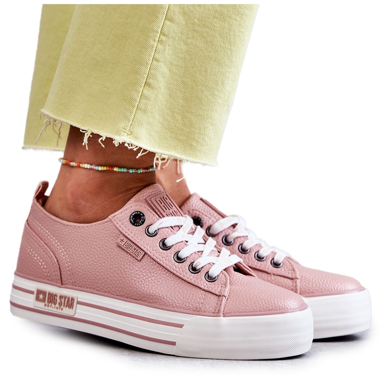 Tênis feminino baixo Big Star KK274016 Rosa
