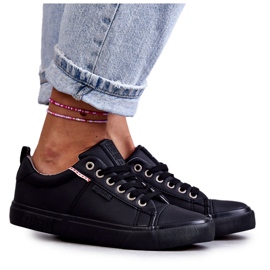 Tênis baixo feminino de couro Big Star KK274006 preto