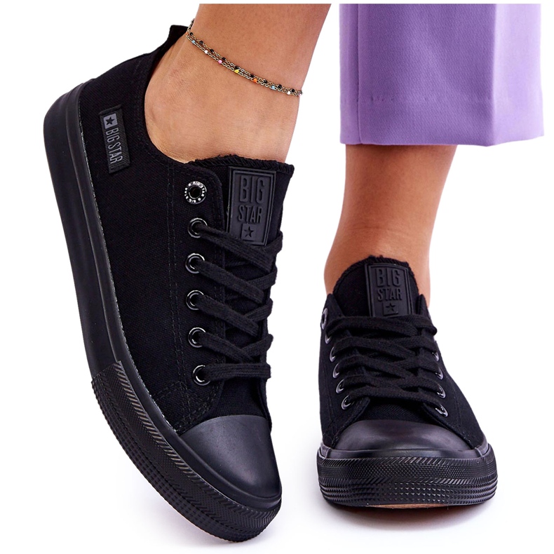 Tênis feminino de baixo material Big Star KK274009 preto