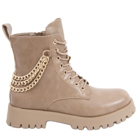 PA1 Botas botas com correntes Tokio Khaki bege cáqui