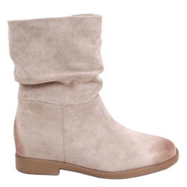 Botas em uma cunha escondida Bansi Beige bege Botas em uma cunha escondida Bansi Beige bege