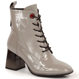 S.Barski Botas lacadas no poste, cinza quente S. Barski S.Barski Botas lacadas no poste, cinza quente S. Barski