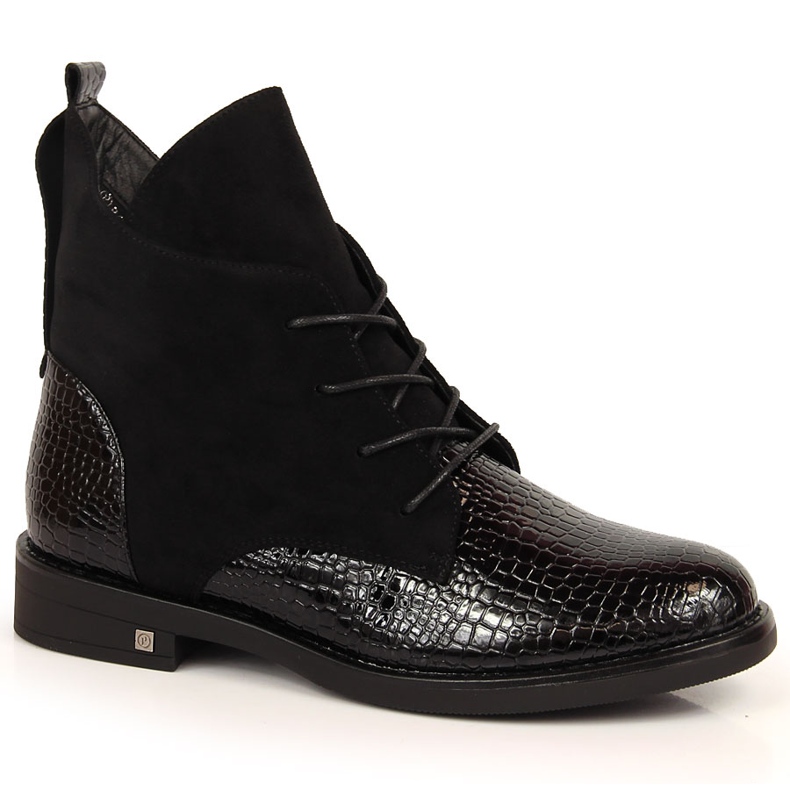 Botas com isolamento crocodilo preto para mulher Potocki