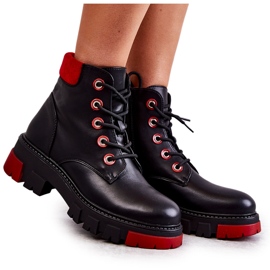 PG1 Trabalhadores de botas de couro em zíper preto Messa