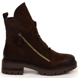 Botas com fecho de correr isolado Potocki W WOL94B castanho Botas com fecho de correr isolado Potocki W WOL94B castanho