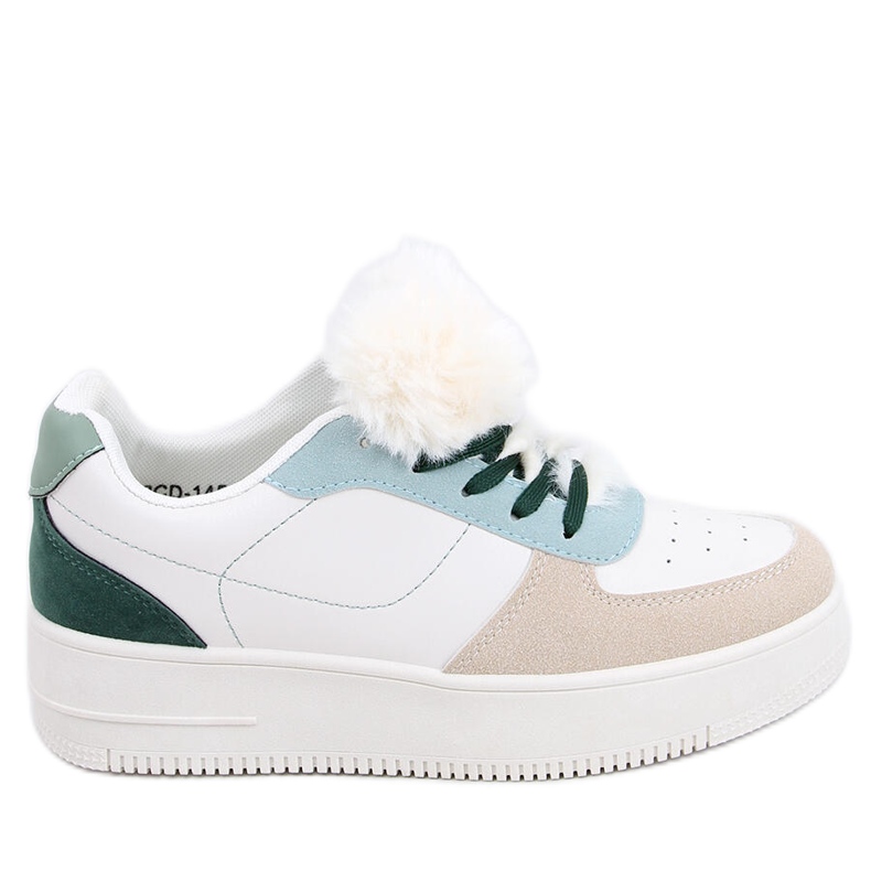 PA1 Tênis feminino Lilith Green branco multicolorido