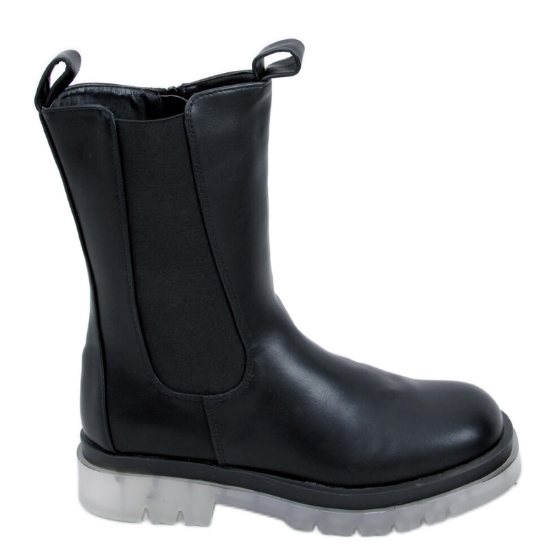 PA1 Bota Chelsea com cano alto Troy Black preto