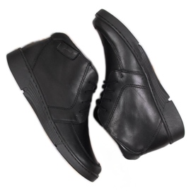 Łukbut Botas de couro pretas com isolamento confortável para mulheres Lukbut 675 preto