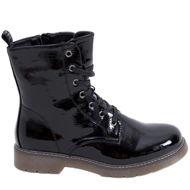 PA1 Botas Martensiaki lacada Mike Black Patent Pu preto