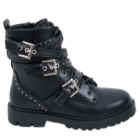 Botas militares Fleur Black preto