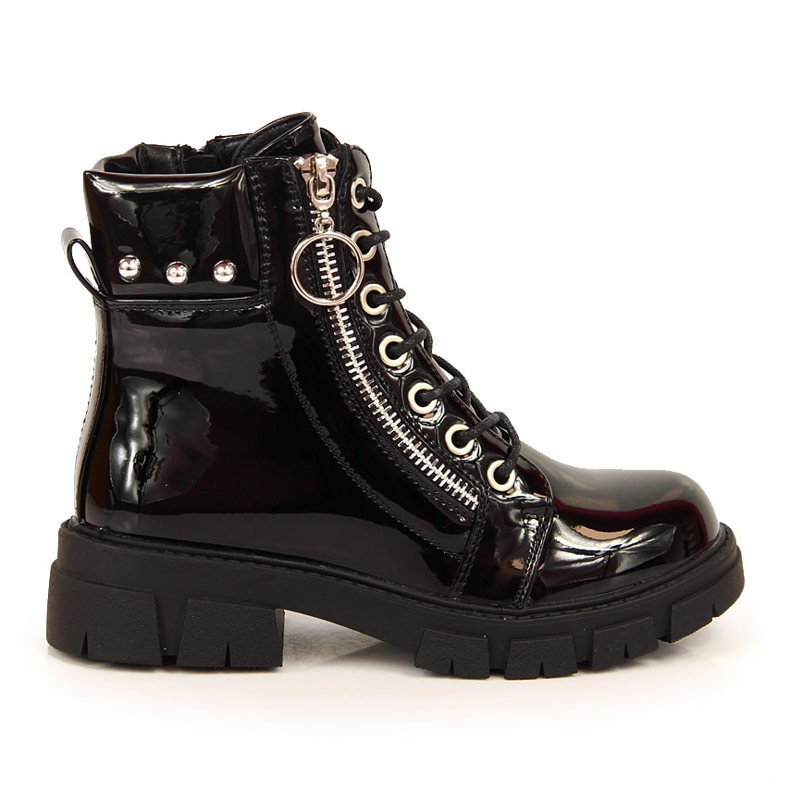 Botas isolantes lacadas pretas Vinceza pretas para menina preto