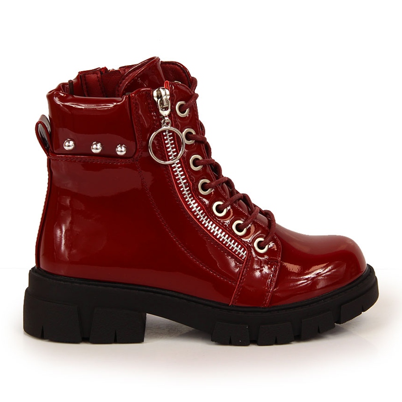 Botas para menina, isolamento vermelho, Vinceza