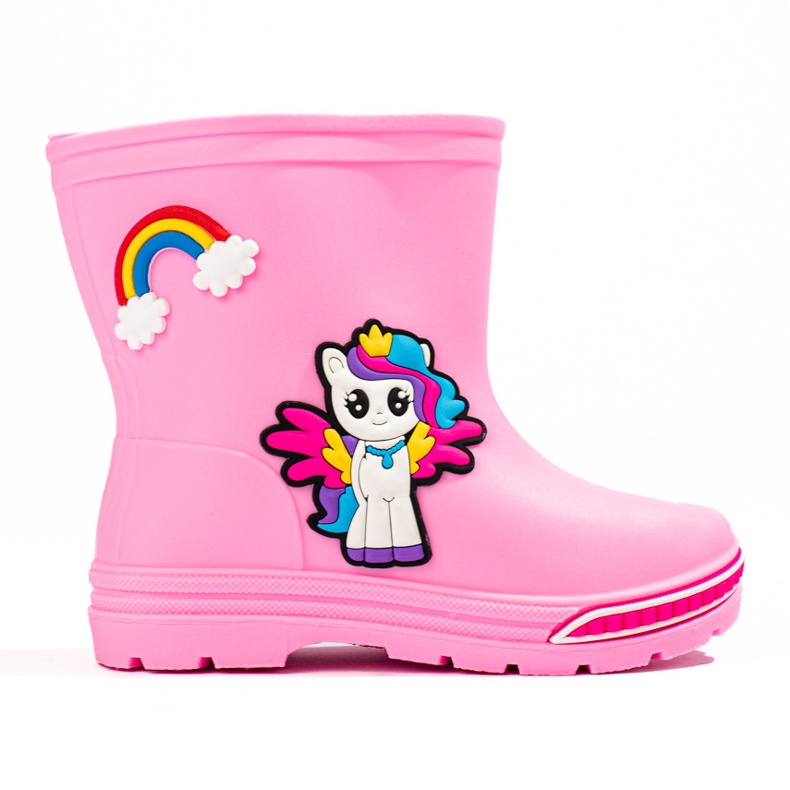 Shelovet botas de chuva para meninas, rosa claro