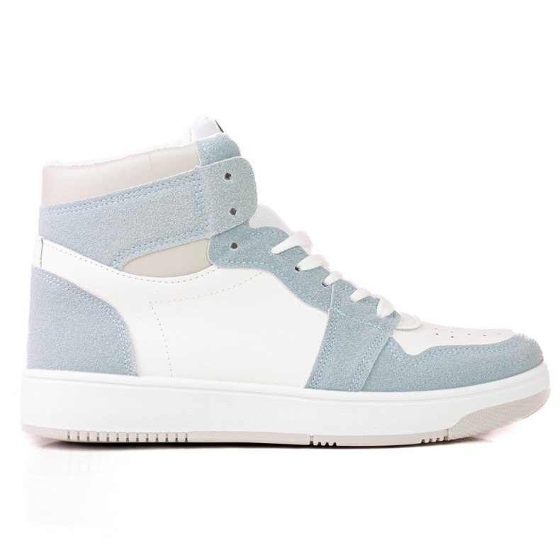 Sapatilhas Shelovet altas brancas e azuis de mulher branco azul