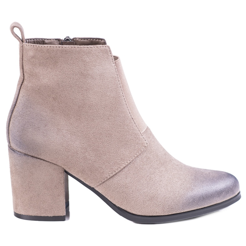 Botins de senhora bege com elástico Shelovet
