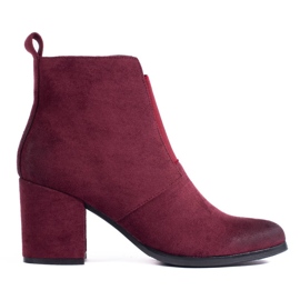 Botas castanhas de senhora num poste com elástico Shelovet vermelho Botas castanhas de senhora num poste com elástico Shelovet vermelho