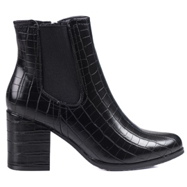 Botas Jodhpur no poste Shelovet pretas com padrão preto