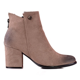 Botas de mulher Shelovet castanhas com fecho decorativo atrás marrom