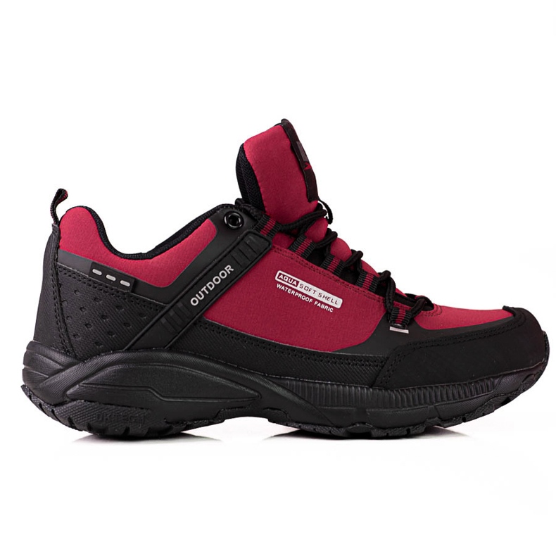 Sapatos de trekking ao ar livre para mulher DK Borgonha preto vermelho