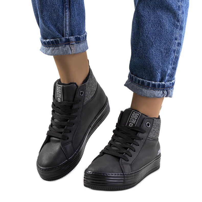 Tênis quentinho na cunha Big Star II274147 preto