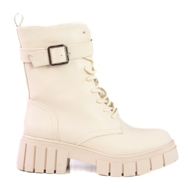 Botas bege para mulheres Shelovet worky