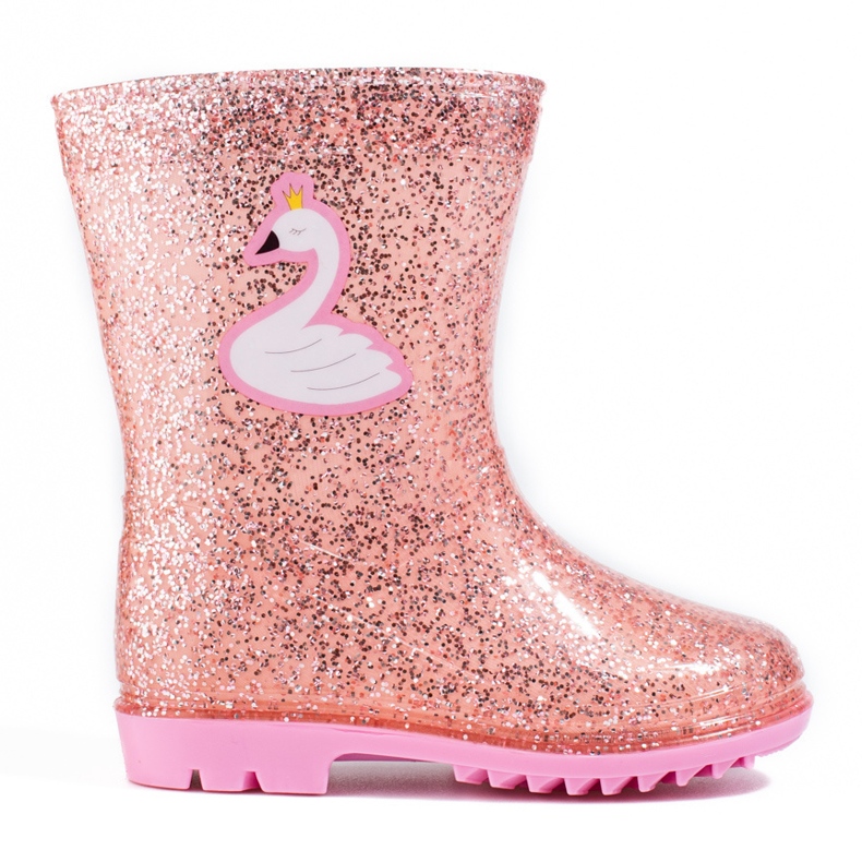 Botas de chuva Shelovet High Glitter Girls, rosa claro