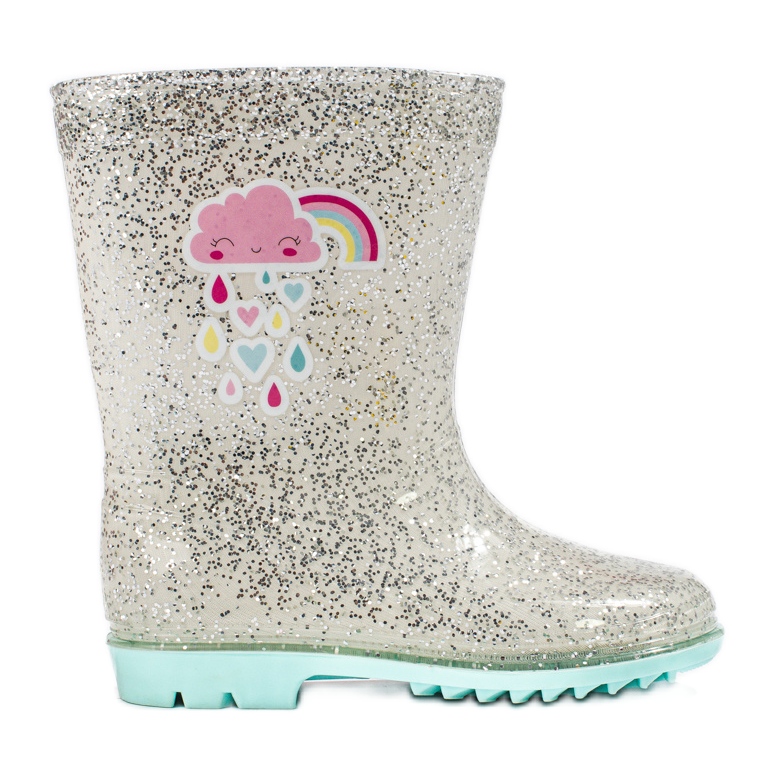 Galochas de prata Shelovet High Glitter Girls