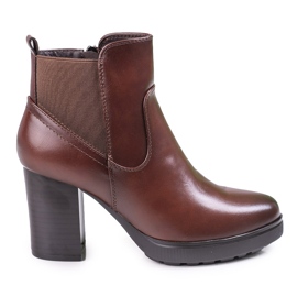 Botas Chelsea de mulher castanhas num poste alto Shelovet marrom