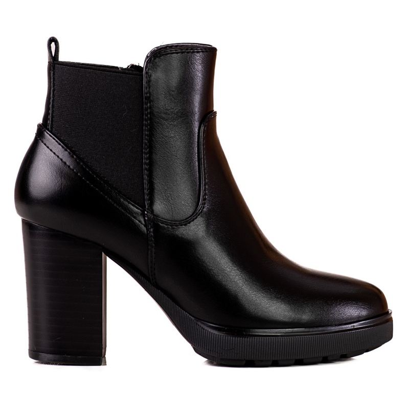 Botas Chelsea pretas de senhora num poste alto Shelovet preto