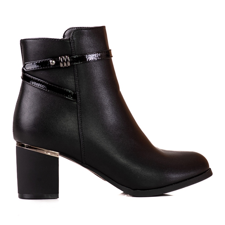 Botas femininas de salto baixo Shelovet preto