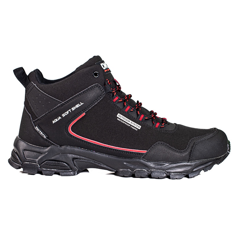 Sapatos de trekking altos para homens DK preto e vermelho