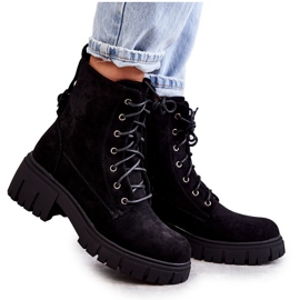 PG1 Botas quentes de camurça feminina com zíper preto Emilien