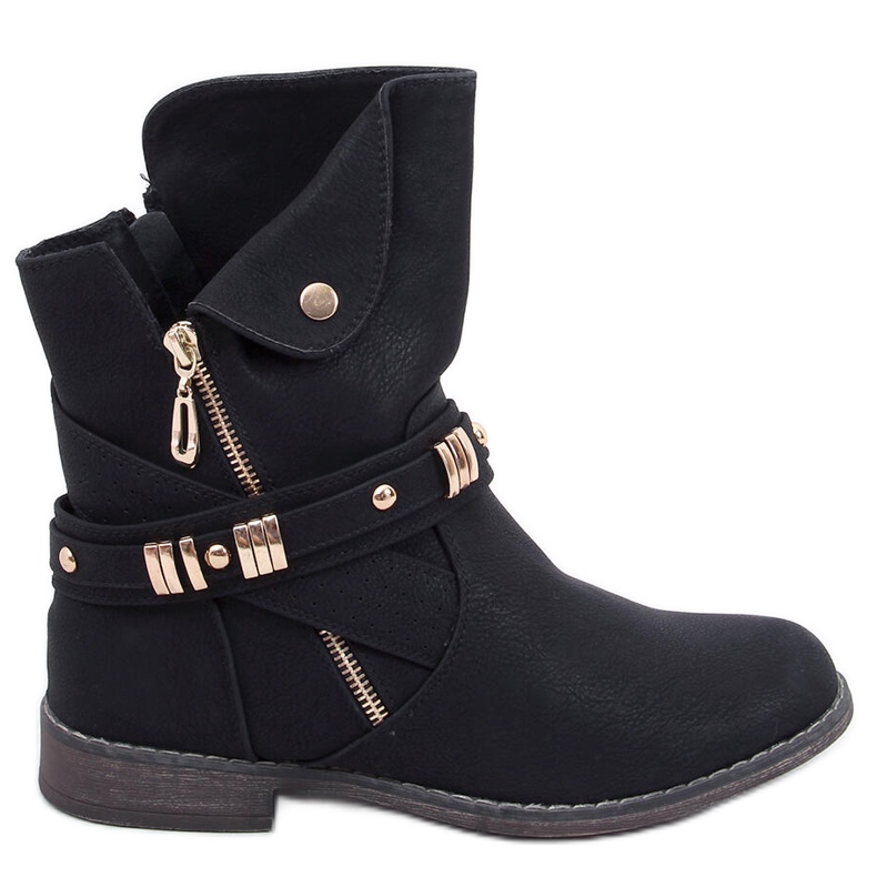 Botas femininas Yidu Black preto