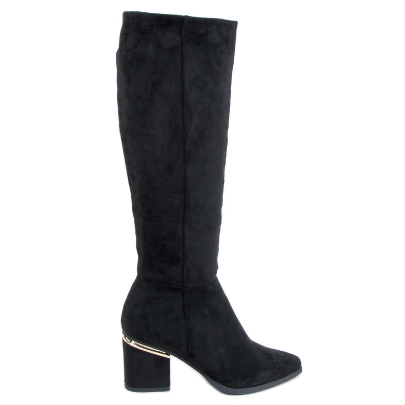 Bota de salto alto Heather Black preto