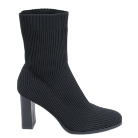 Bota de salto alto Hermione Black preto