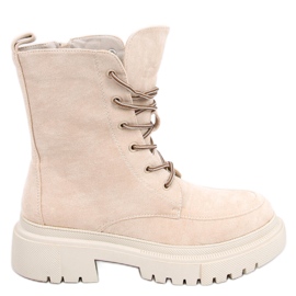 Botas com cadarço de camurça Roisin Beige bege