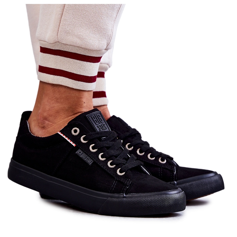 Tênis feminino de baixo material Big Star KK274004 preto