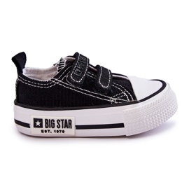 Tênis infantil de pano com velcro Big Star KK374080 Preto-Branco