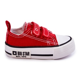 Tênis infantil de pano com velcro Big Star KK374082 Vermelho
