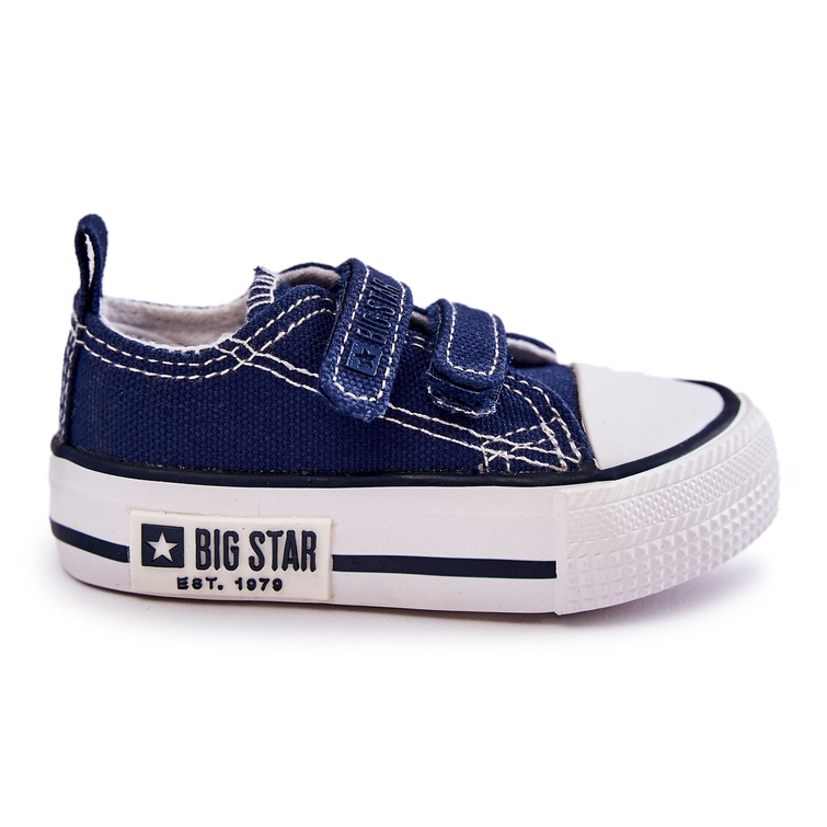 Tênis infantil de material com velcro Big Star KK374075 azul marinho