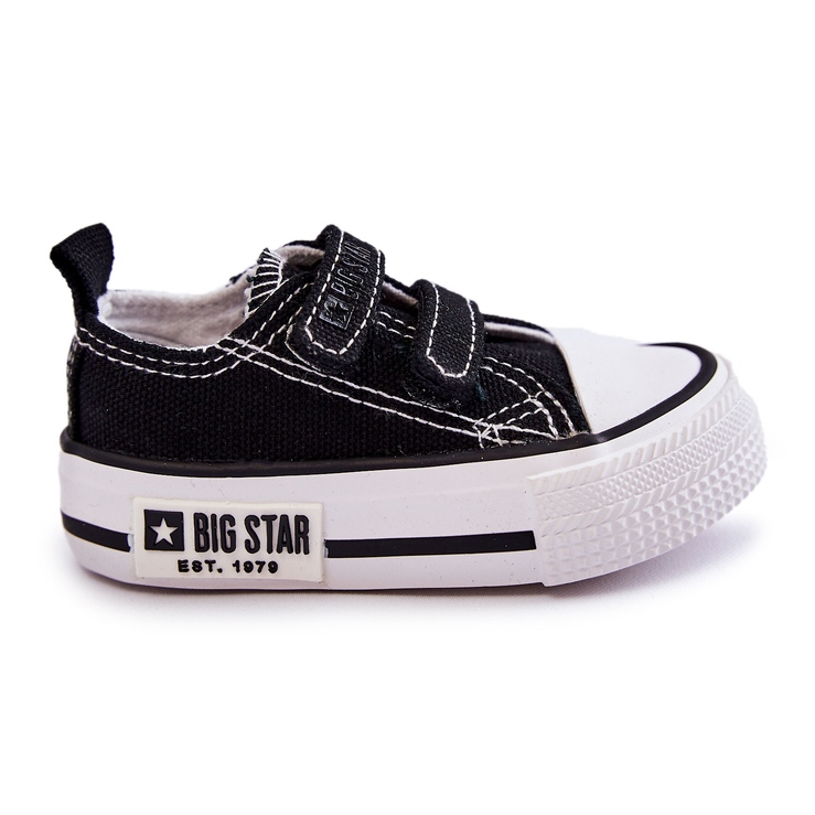 Tênis infantil de pano com velcro Big Star KK374074 Preto-Branco
